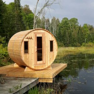 Barrel Sauna 7'x10' -Knotty Cedar