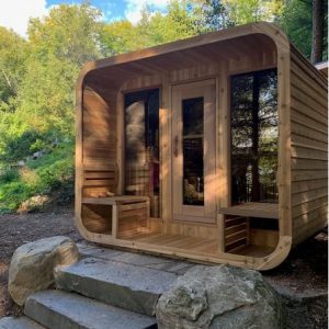 Luna Sauna 8'x6' with Porch- Knotty Cedar