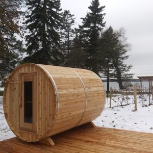 Barrel Sauna 7'x8' - Knotty Cedar